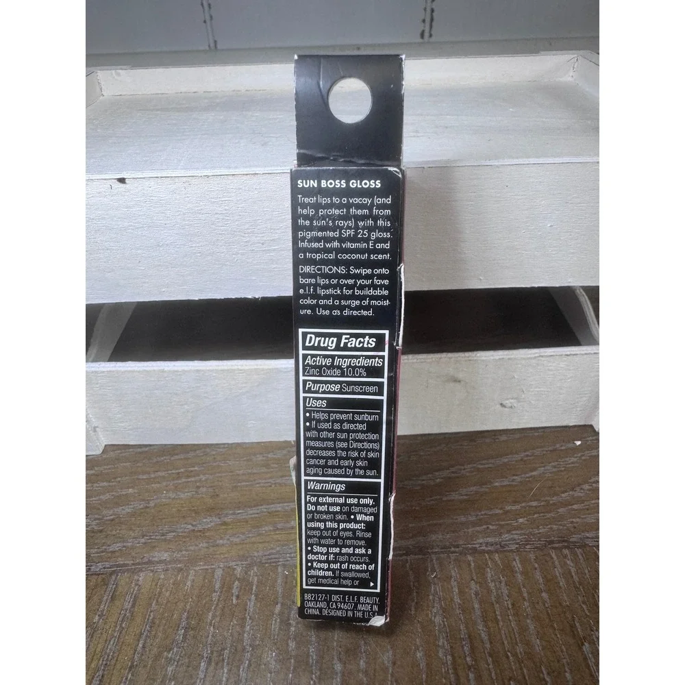 e.l.f. Sun Boss Gloss SPF 25 Lip Gloss Blush Much? 82127 Pink 0.13 fl oz
